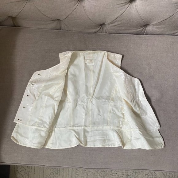 Vintage Escada by Margaretha Ley damask Tuxedo Vest Ivory size 38EU 6-8 US - Picture 6 of 12